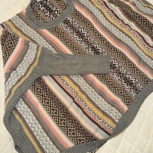 CAbi Fair isle  Knit Poncho Sweater